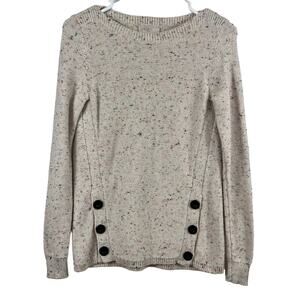 Neutral Tunic Loft Outlet XS Pullover Sweater Confetti Classic Preppy Winter